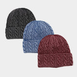 Unisex Cable Knit Beanie Winter Warm Hat_Cwah04763