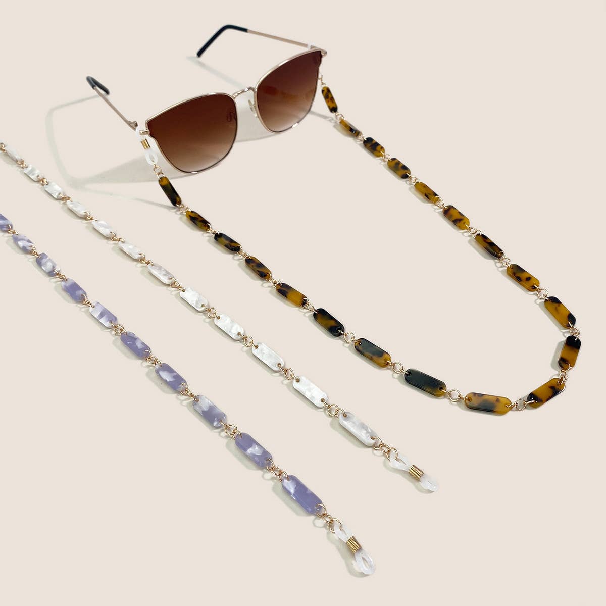 Two-Color Tortoise Shell Anti-Lost Glasses Lanyard_Cwmm1166