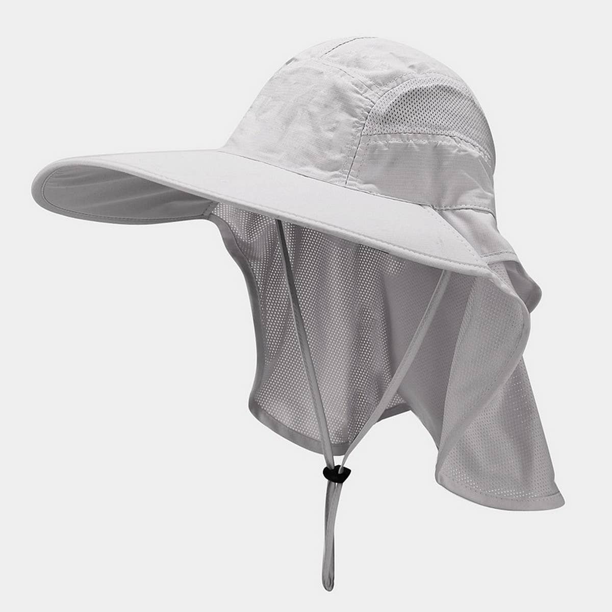 Wide Brim Uv Protection Hat With Mesh Neck Cover_Cwah3832