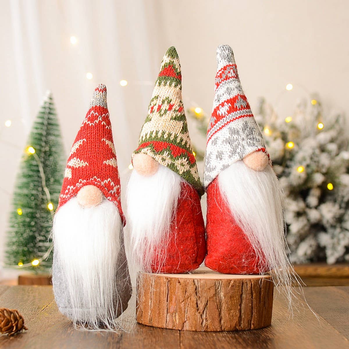 CHRISTMAS SNOWFLAKE KNITTED HAT OLD MAN ORNAMENTS_CWMM2856