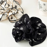 Large Floral Chiffon Scrunchie Ponytail Holder_Cwaha07523