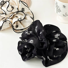 Large Floral Chiffon Scrunchie Ponytail Holder_Cwaha07523
