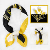 FLORAL SILK SCARF FRESH ELEGANT SQUARE HEADSCARF_CWASC1154