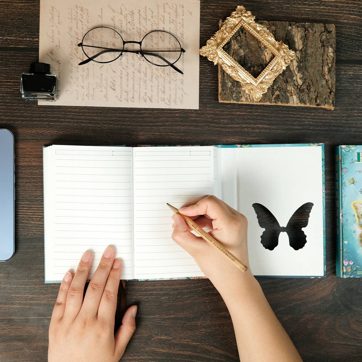 SUN BUTTERFLY SERIES PORTABLE TRIFOLD NOTEBOOK_CWMM1841