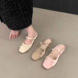 PINK LOW HEEL CLOSED TOE MARY JANE SLIDES_CWSHF0104