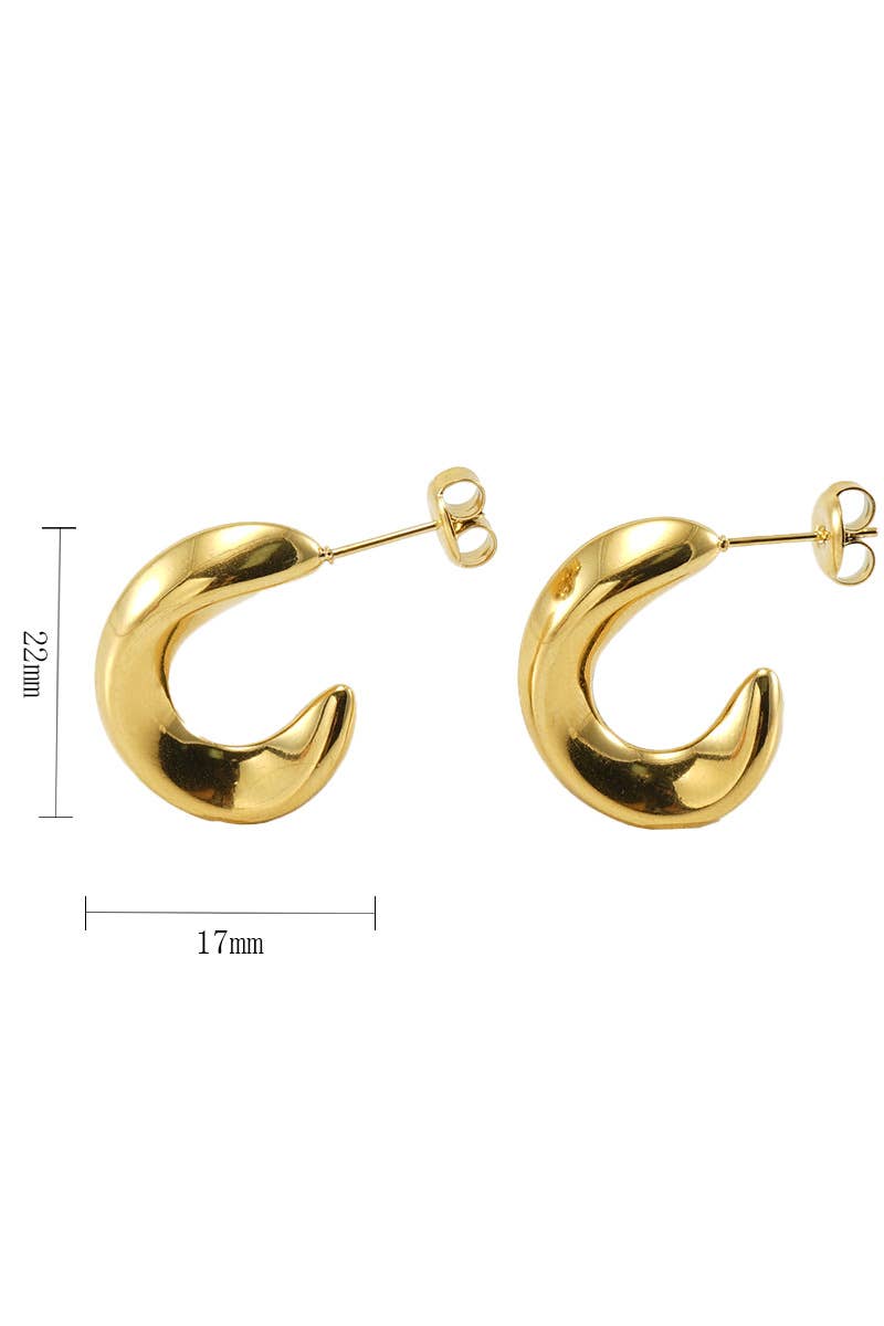 18K Gold Plated Stainless Steel Earrings_Cwaje0387