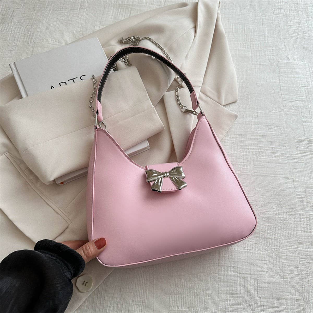 Fashionable Cute Sweet Bow Underarm Bag_Cwab3301