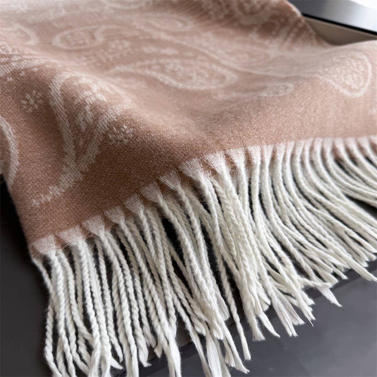 Autumn Winter Paisley Colorblock Tassel Scarf_Cwasc03274
