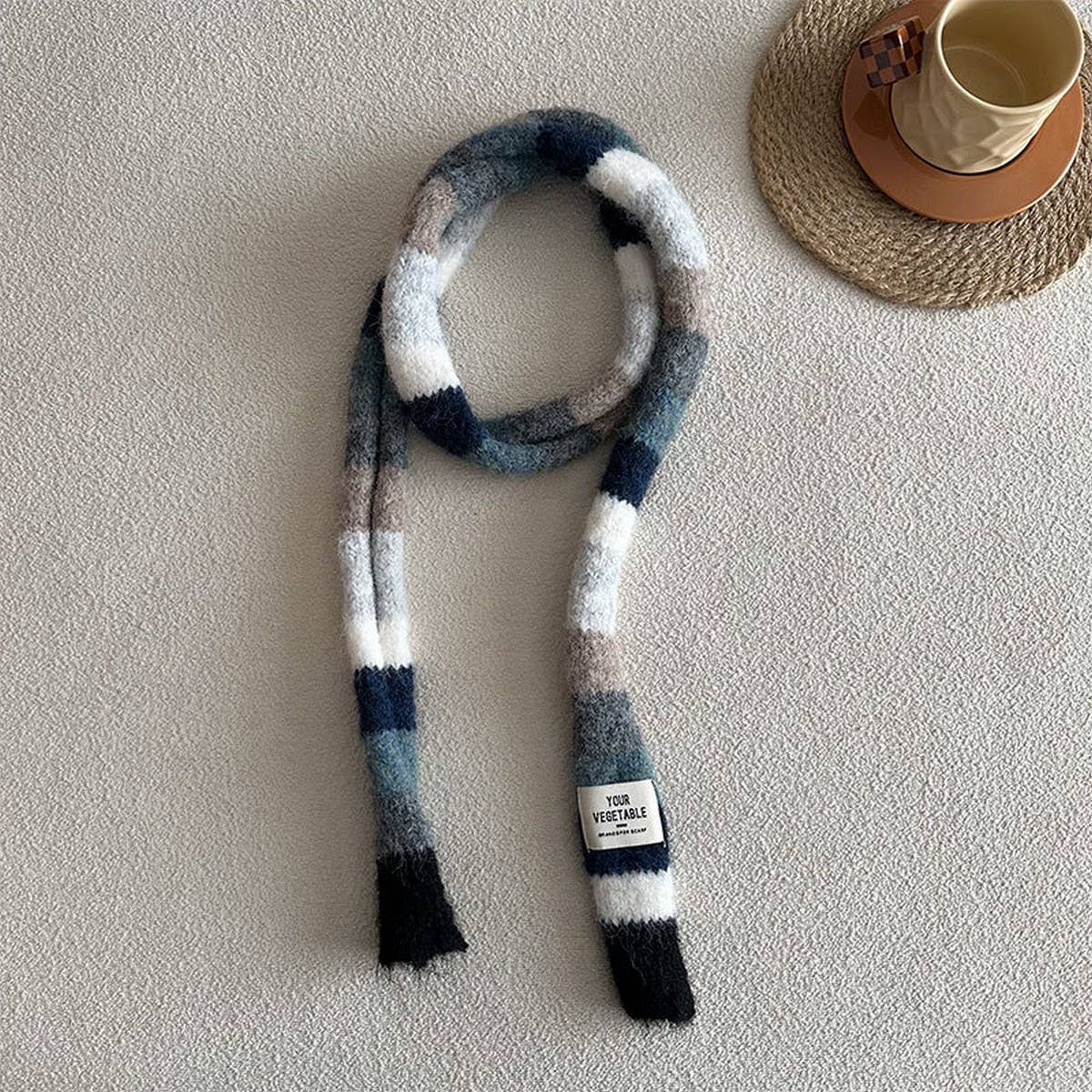 COLORBLOCK SKINNY STRIPE SCARF CHIC SUMMER WRAP_CWASC2301