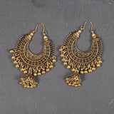 RETRO CRESCENT SHAPE EXAGGERATED BELL EARRINGS_CWAJE2239