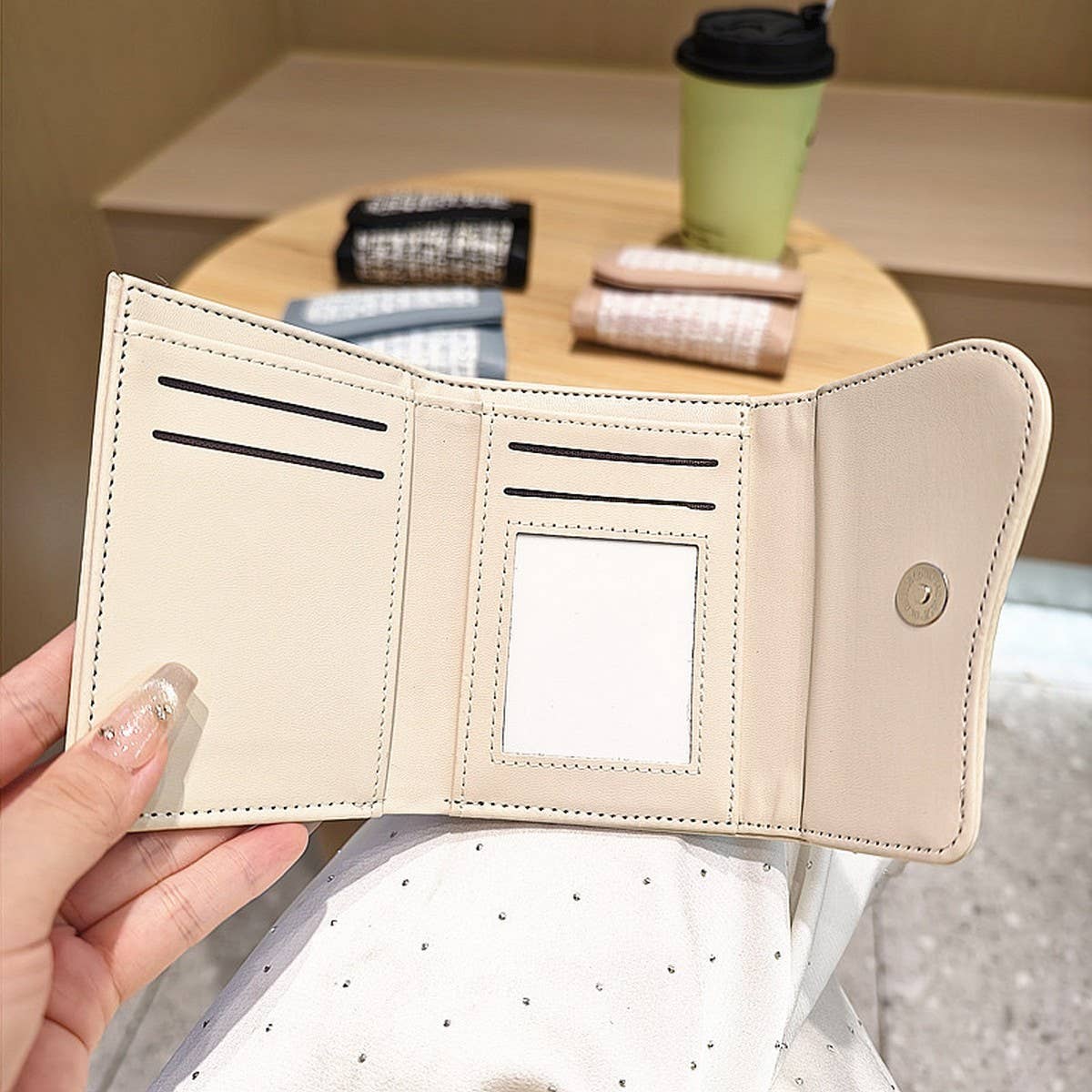 Simple Tweed Panel Trifold Wallet_Cwab06223