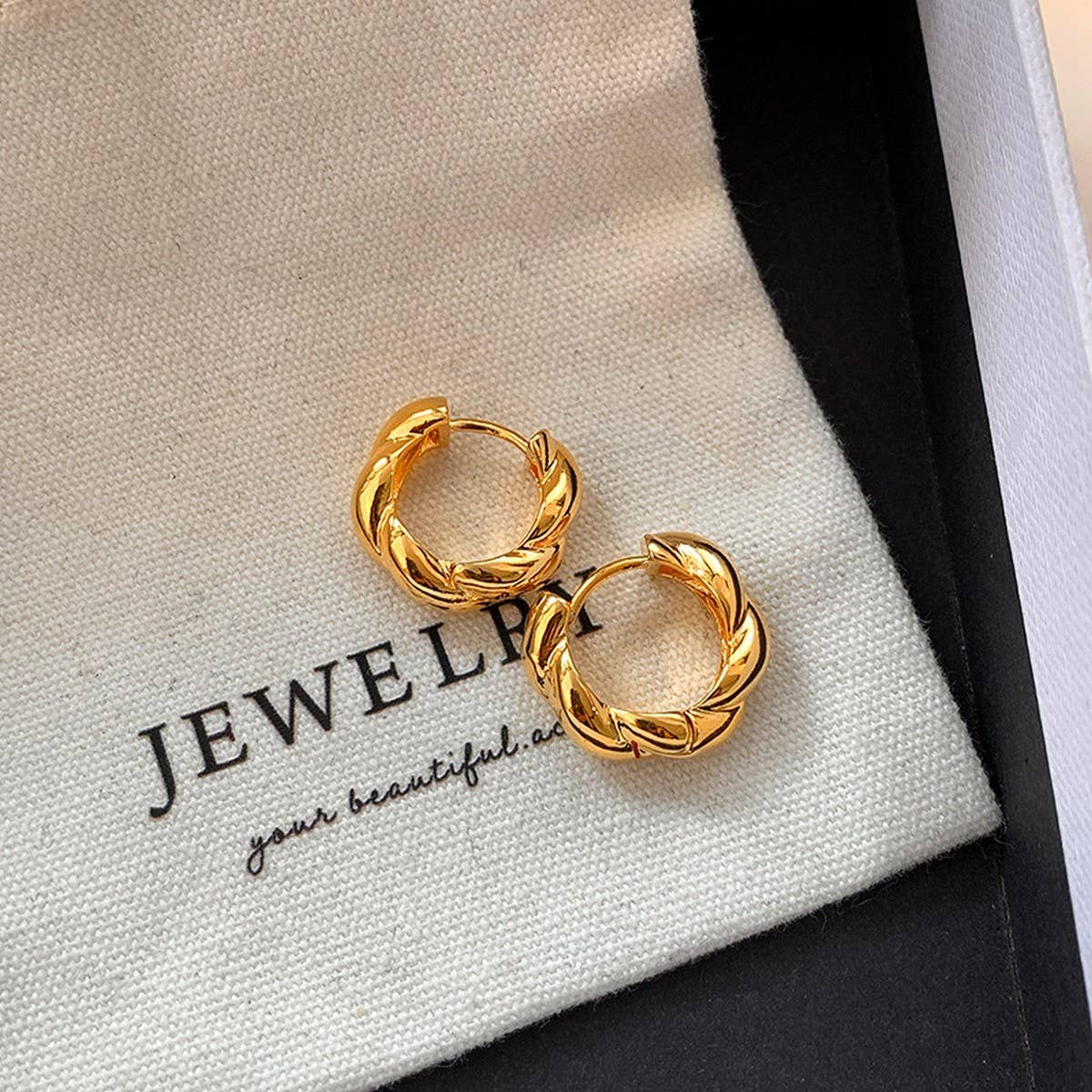 Gold & Silver Twisted Rope Hoop Earrings Forwomen_Cwaje06288