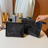 NEW MESH BLACK PORTABLE SIMPLE COSMETIC BAG_CWAB4431