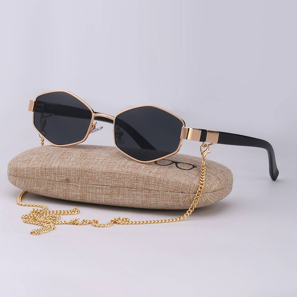 FASHION CHAIN IRREGULAR FRAME SUNGLASSES_CWASG0609