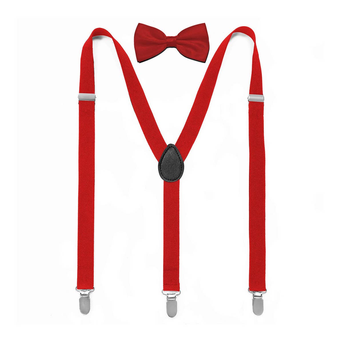 MULTICOLOR SOLID COLOR SUSPENDER CLIP BOW TIE SET_CWMM1105