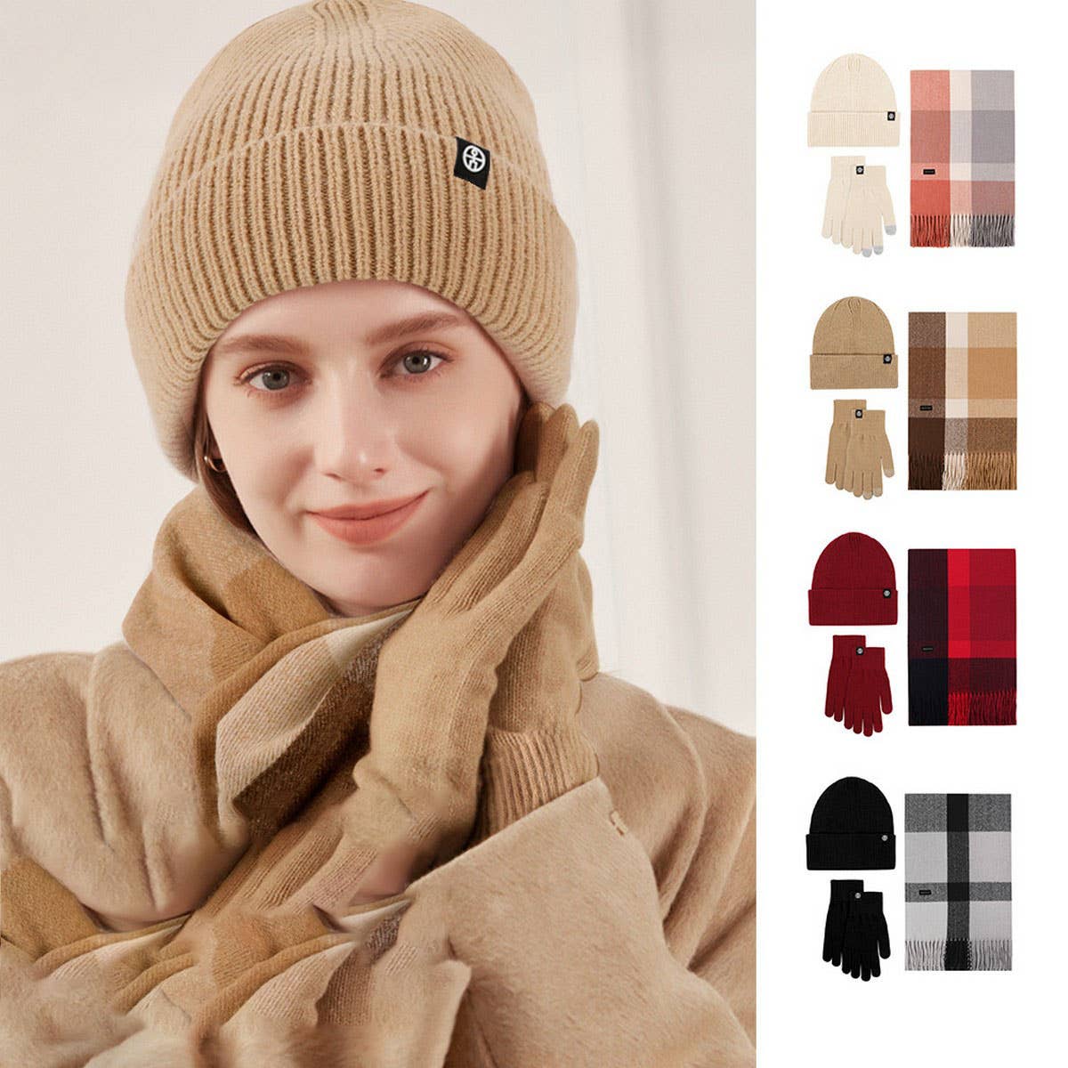 Winter Shawl Cold-Proof Thickened Knitted Suit_Cwmm2874