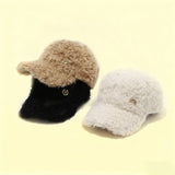 Winter R Letter Plush Warm Baseball Cap Hat_Cwah04766