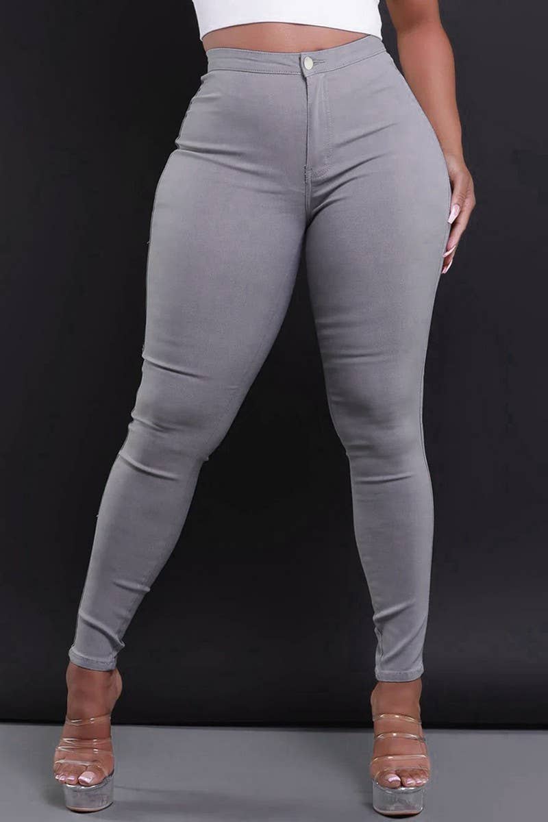 Cwjp0602_Mid Rise Candy Color Skinny Denim Pants