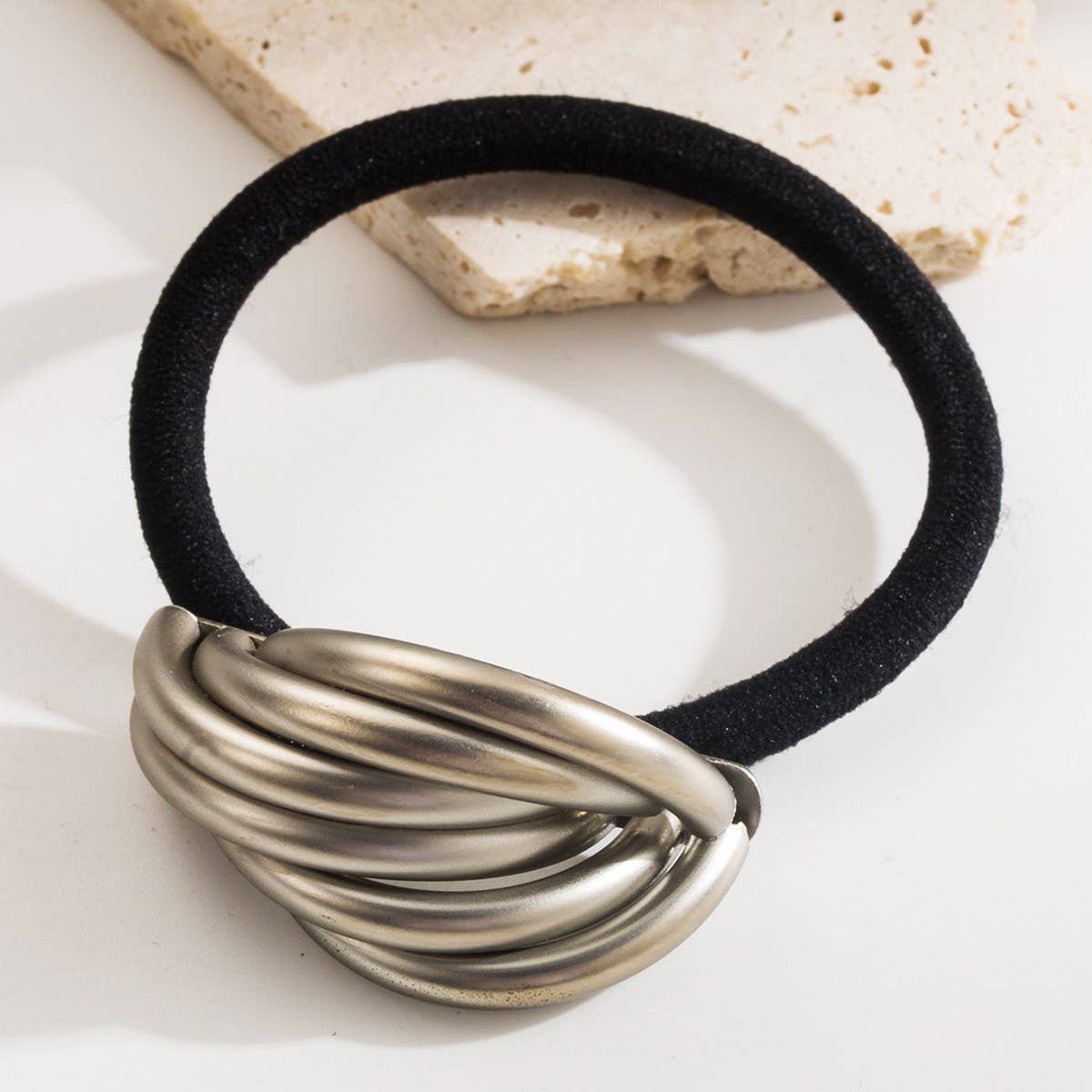 MINIMALIST METAL GEOMETRIC ELASTIC HAIR TIE_CWAHA6188