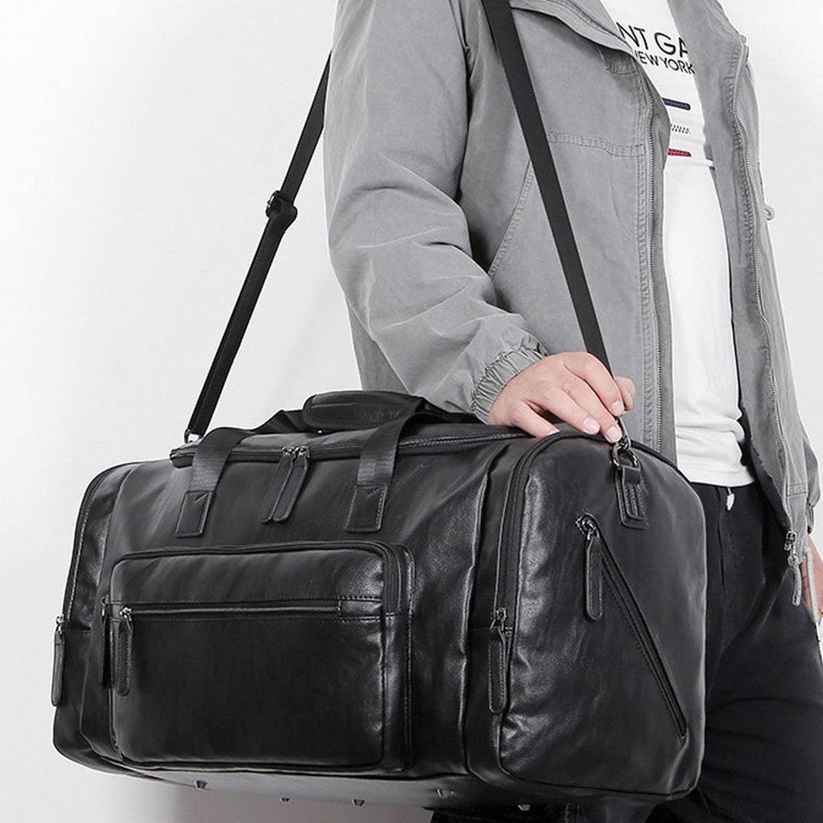 MENS PU LEATHER TRAVEL BAG EXTRA LARGE SIZE_CWAB5177
