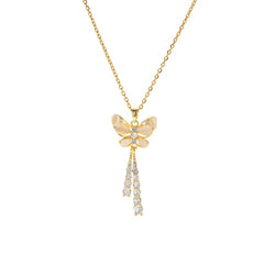 LILY OF THE VALLEY TASSEL BUTTERFLY NECKLACE_CWAHA0919