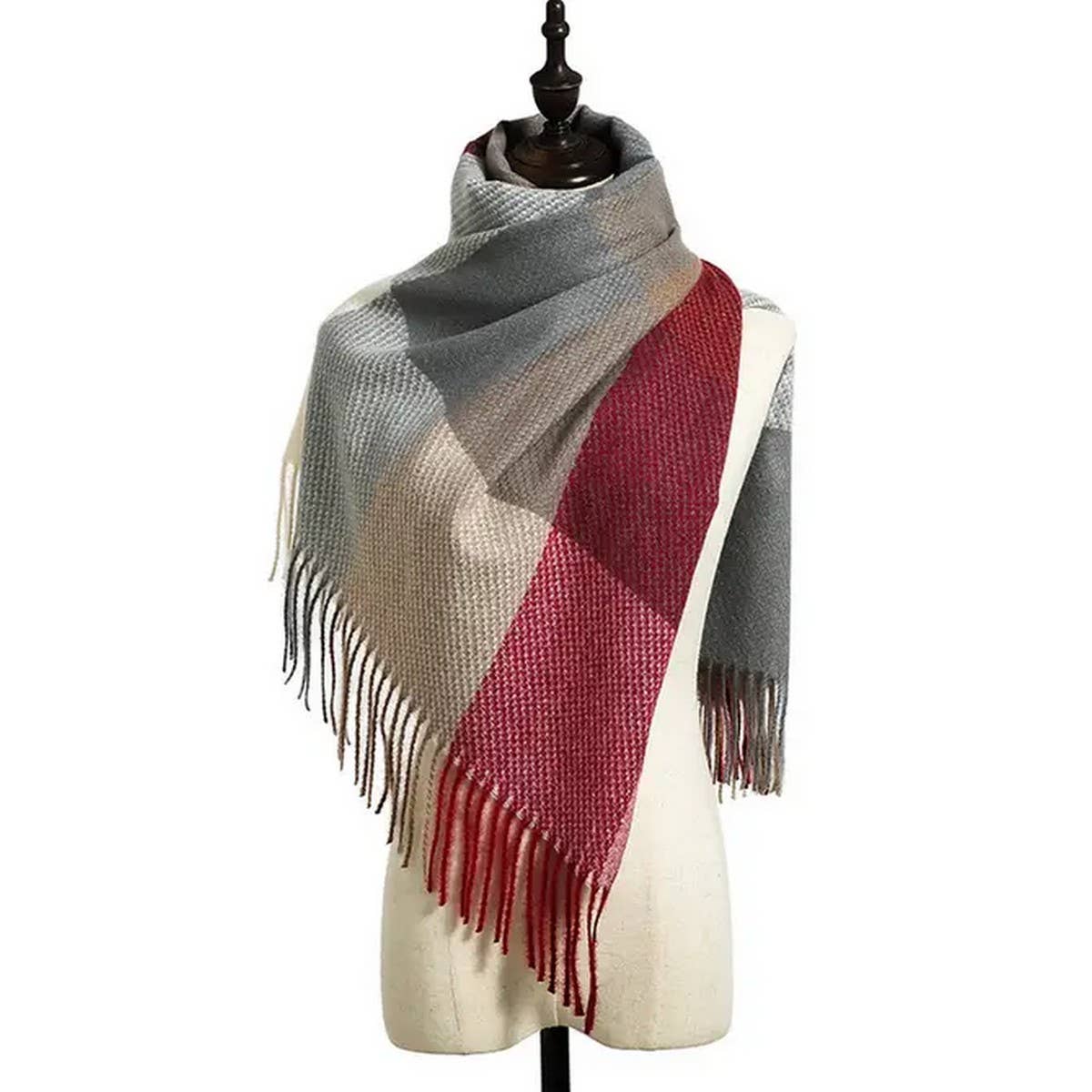 AUTUMN WINTER PLAID THICK SHAWL SCARF_CWASC0176