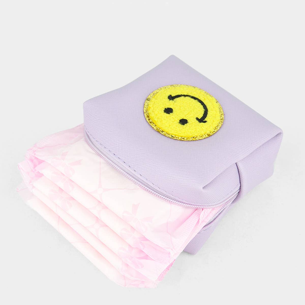 Portable Face Embroidered Sanitary Towel Bag_Cwab1101