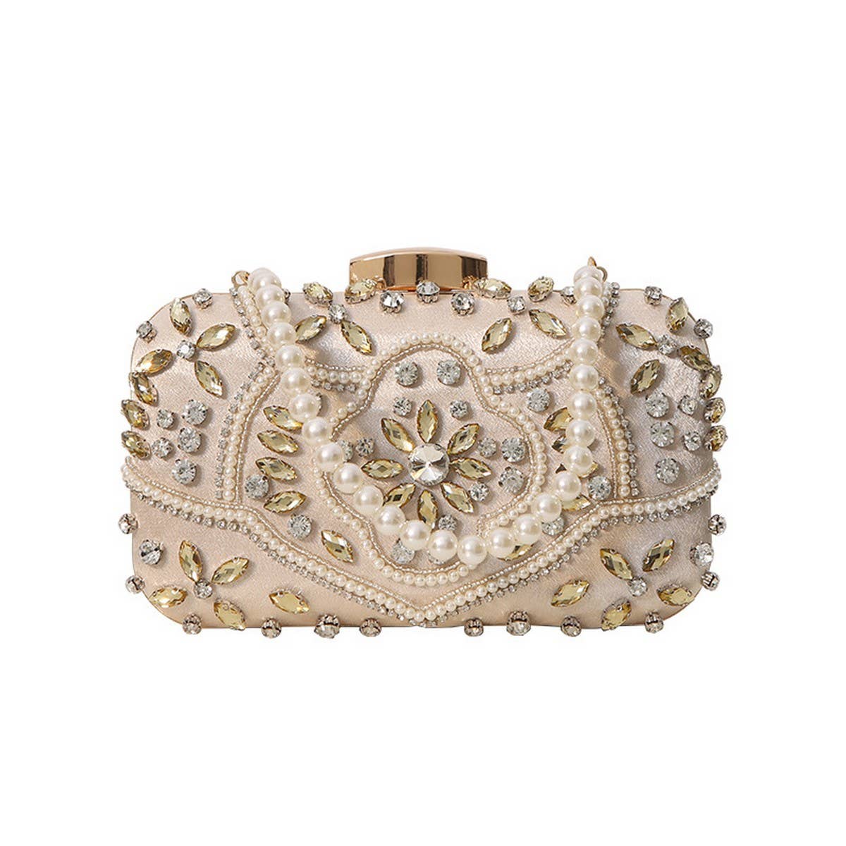 NEW HANDMADE BEADED PEARL VINTAGE HANDBAG_CWAB2488