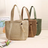 SOLID COLOR ONE SHOULDER BEACH STRAW BAG_CWAB1866