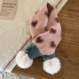 INS JACQUARD HEART KNIT SCARF FOR KIDS WINTER_CWASC2087