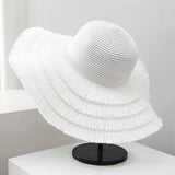 SUMMER TRAVEL STRAW HAT WOMENS LARGE BRIM CASUAL_CWAH1172