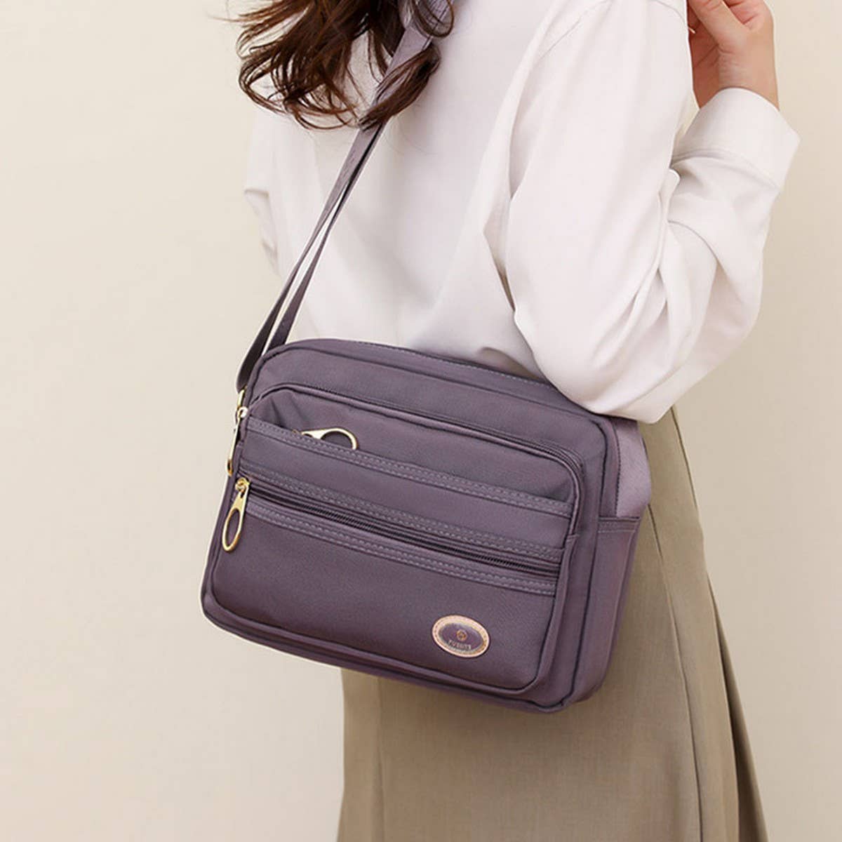 Large Capacity Simple Casual Shoulder Messenger Bag_Cwab3504