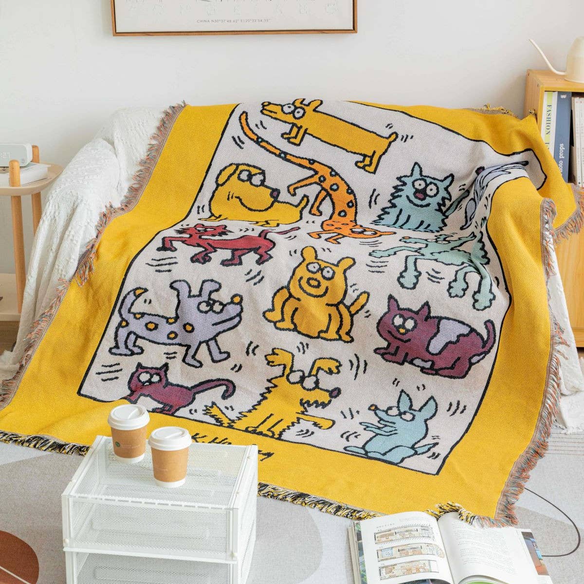 MULTIFUNCTIONAL BLANKET WITH OIL PAINTING PATTERN_CWMM0325