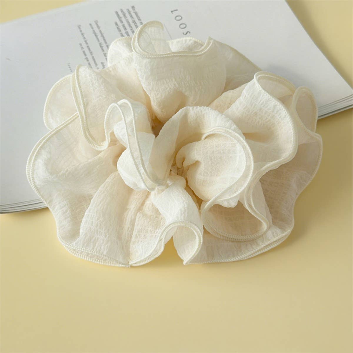 Large Blue Chiffon Scrunchie Ponytail Holder_Cwaha07529