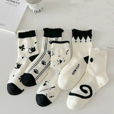 CUTE CARTOON PATTERN PURE COTTON MID CALF SOCKS_CWMS0539