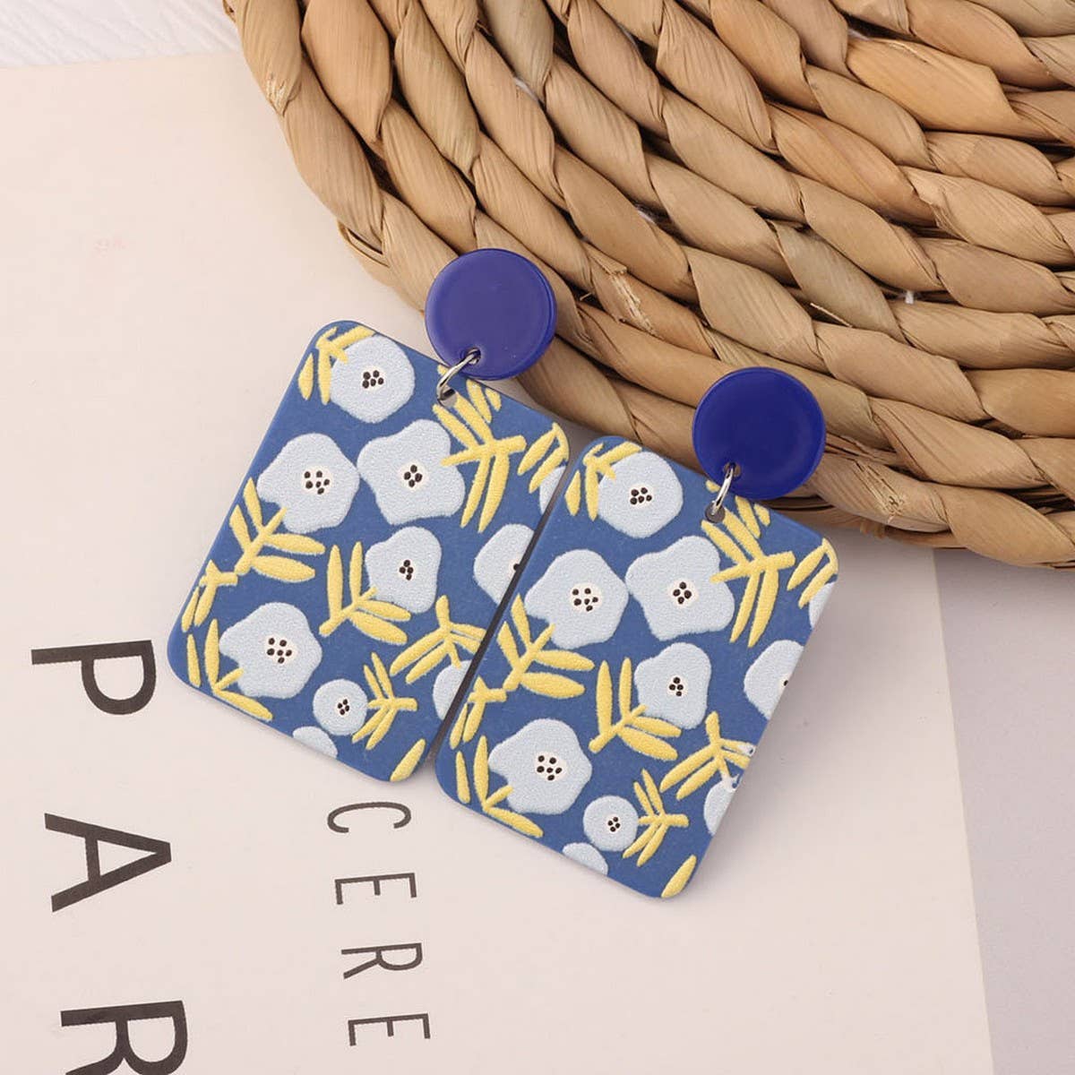 SWEET GIRL COLORFUL FLOWER ACRYLIC EARRINGS_CWAJE3993