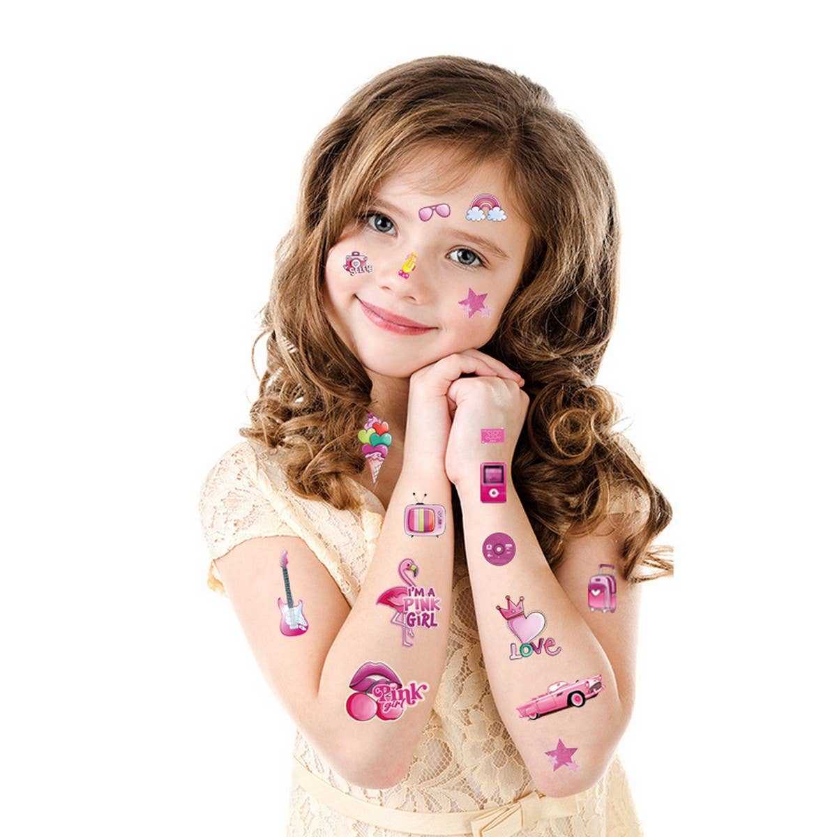 PINK PARTY GIRL TATTOOS CHIC BIRTHDAY STYLE_CWMM8239