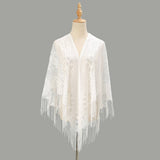 Hollow Out Tassel Shawl Elegant Triangle Wrap_Cwmm1996