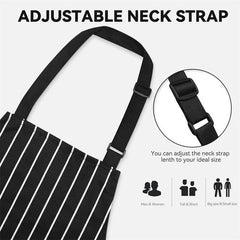 Cwmm1817_Striped Multi Purpose Apron With Pocket