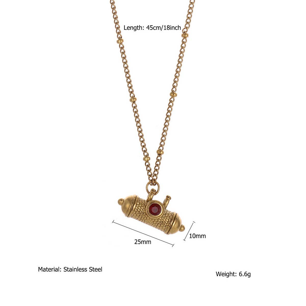 ENAMEL HEART NECKLACE WITH STRAWBERRY CHARM_CWMM8869