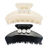 ACETATE SHARK CLIP PEARL HAIR ACCESSORY HAIRPIN_CWAHA4267
