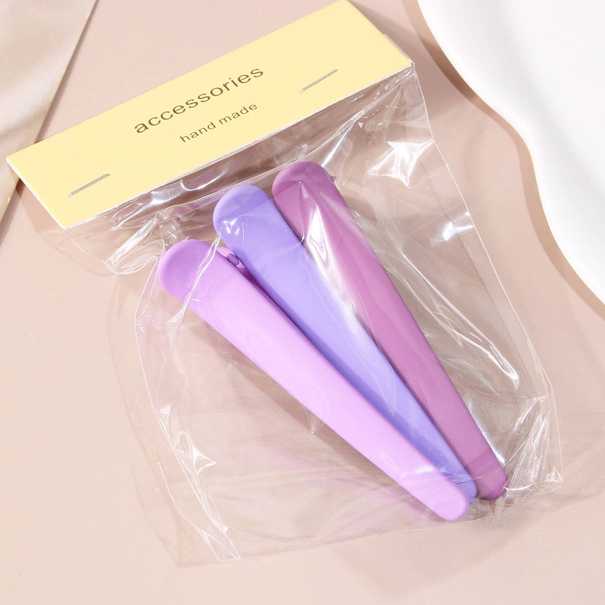 3PCS NO CREASE HAIR CLIPS SET MATTE DUCKBILL PINS_CWAHA1045