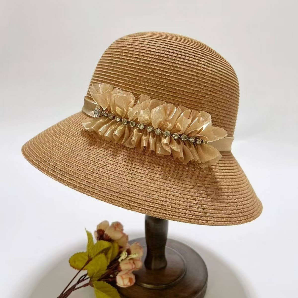 SUMMER ICE LINEN SUN PROTECTION STRAW HAT_CWAH3496