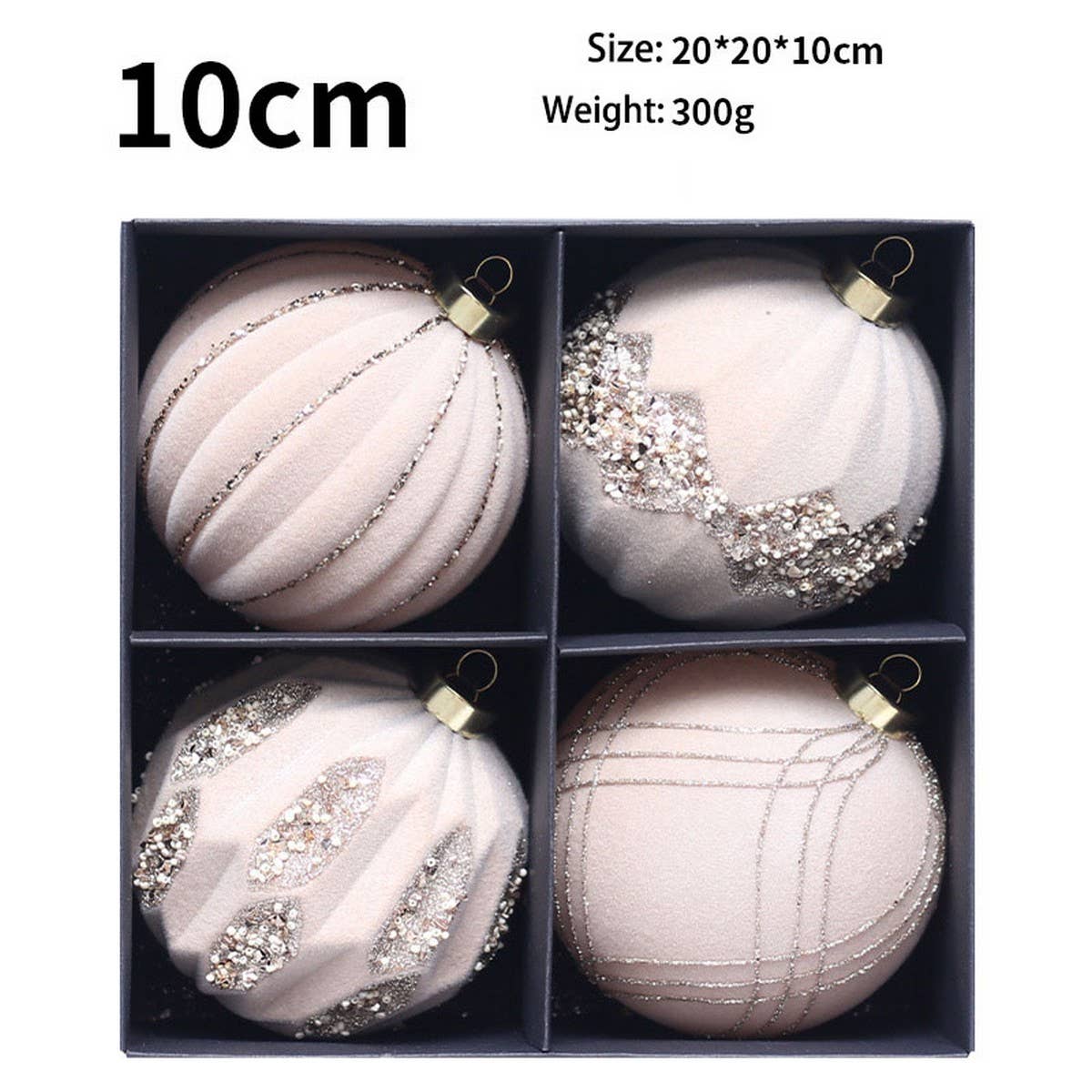 Glitter Flannel Christmas Ball Ornament Set_Cwmm9982