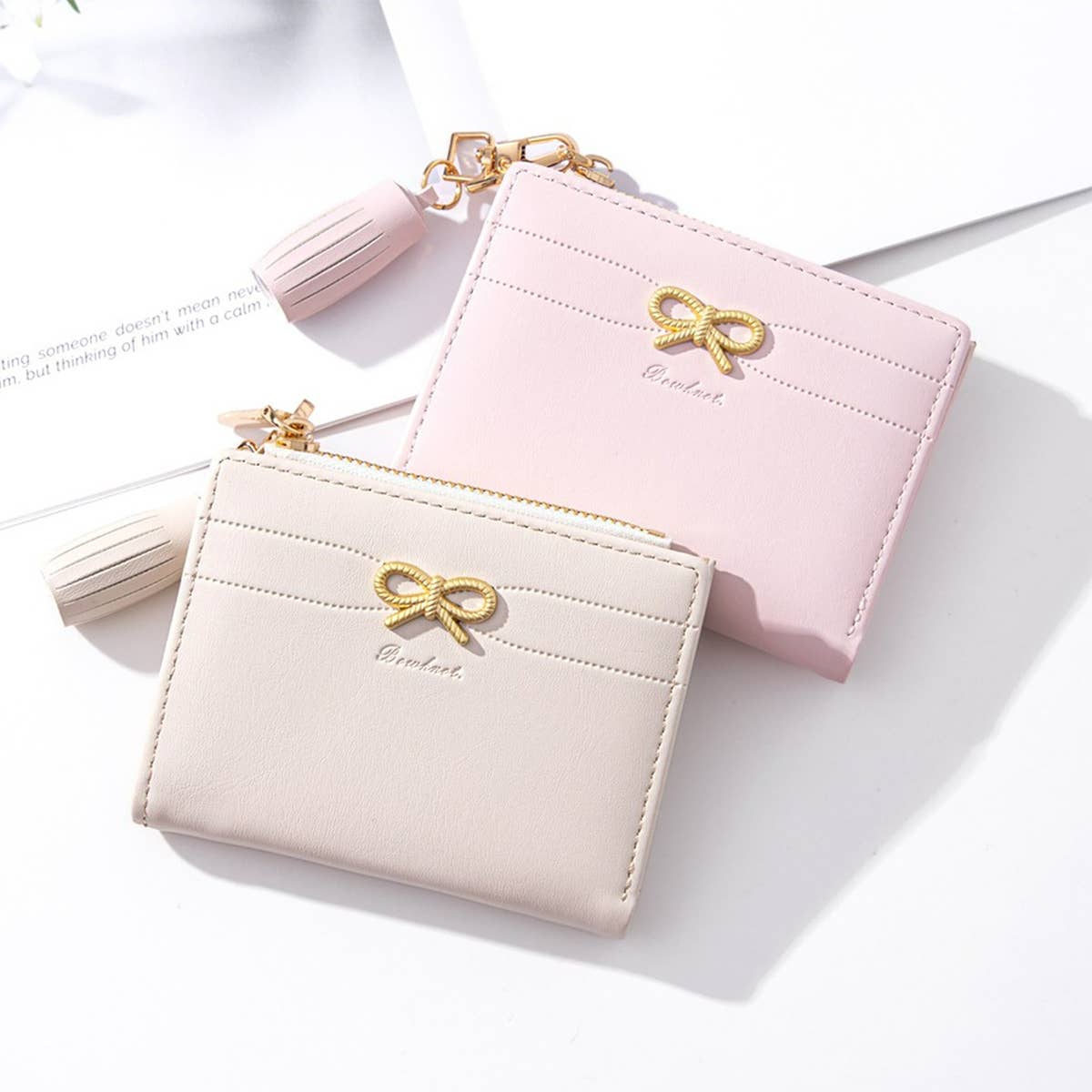 Minimalist Bow Zipper 2-Fold Wallet_Cwab06261