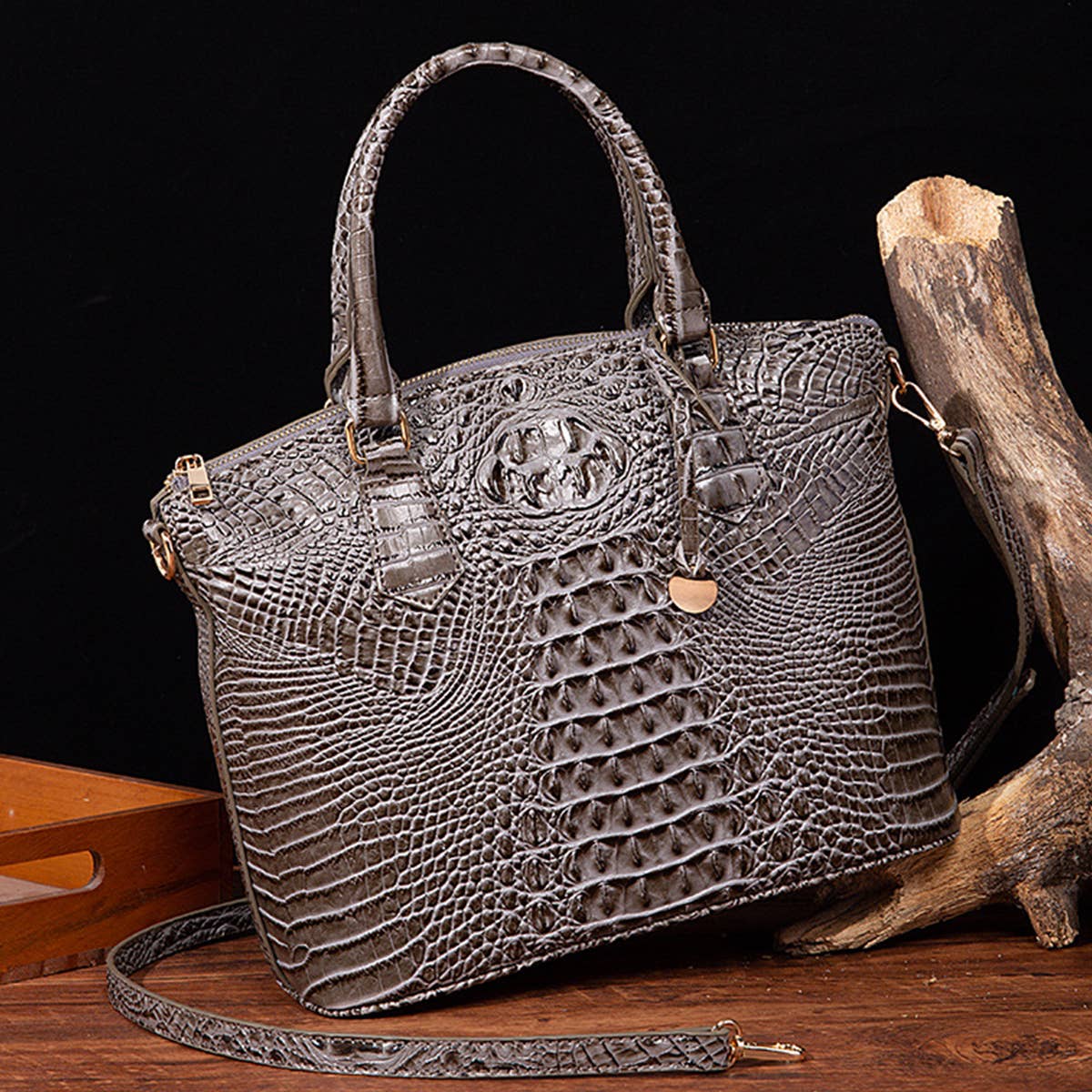 CROCODILE PATTERN HANDBAG SHOULDER BAG_CWAB0571