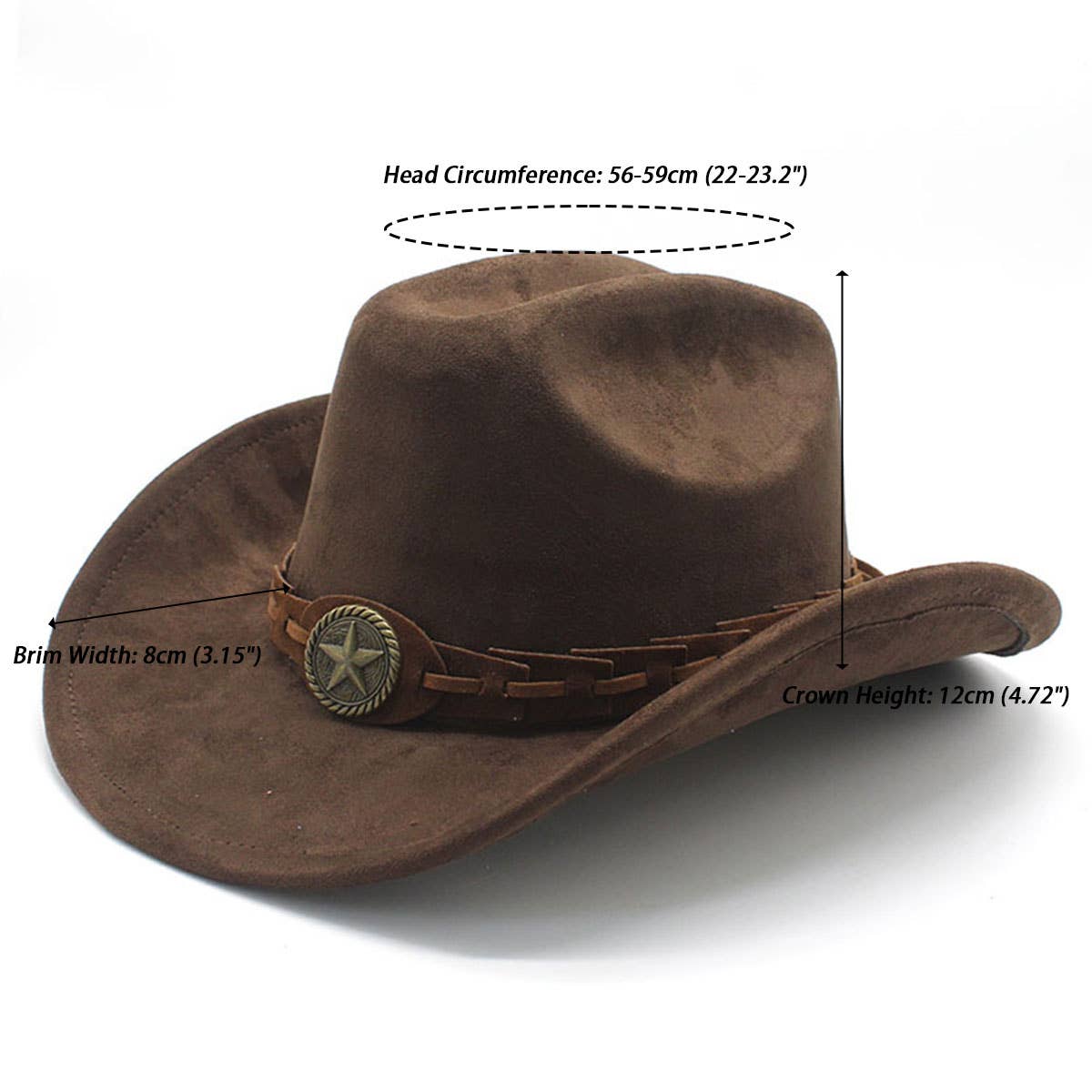 FAUX SUEDE FELT COWBOY HAT MENS CLASSIC FEDORA_CWAH2510