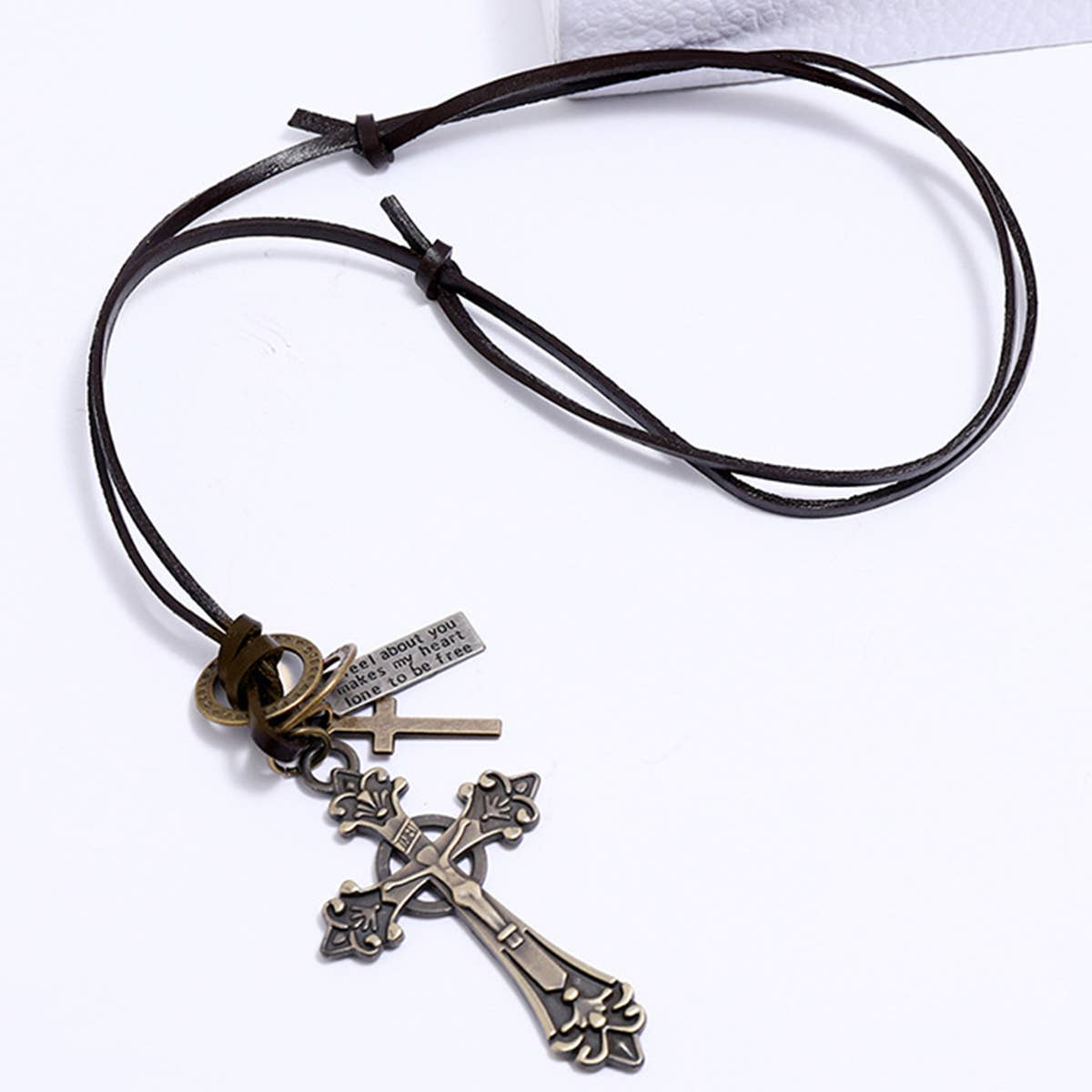 RETRO ADJUSTABLE CROSS PENDANT NECKLACES_CWAJE0498