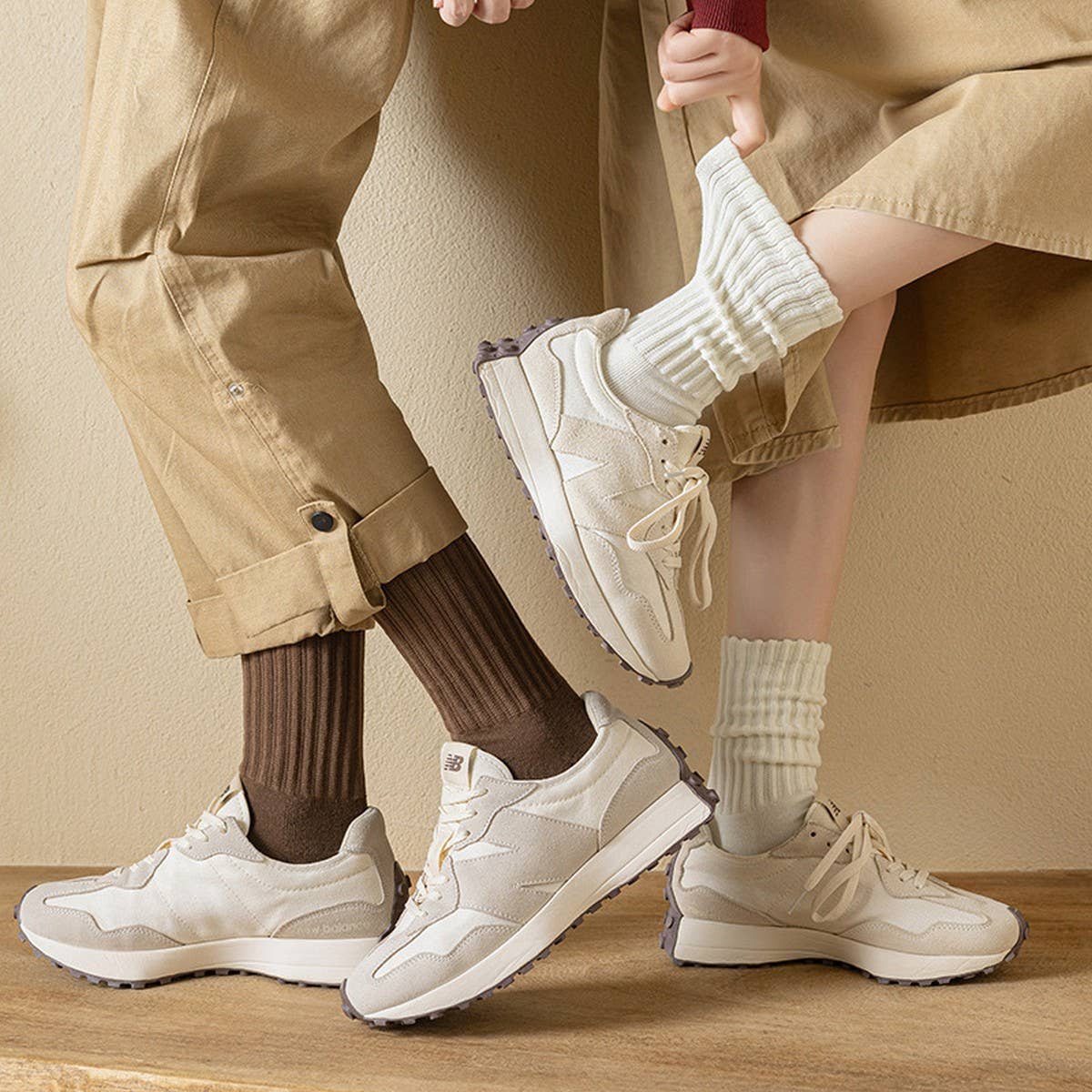 AUTUMN AND WINTER WARM SOLID COLOR STACKED SOCKS_CWMS1047