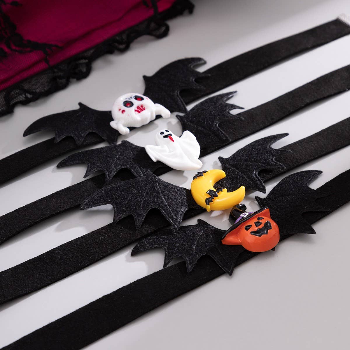 SWEET COOL HALLOWEEN PUMPKIN GHOST NECKLACE_CWAJE1490